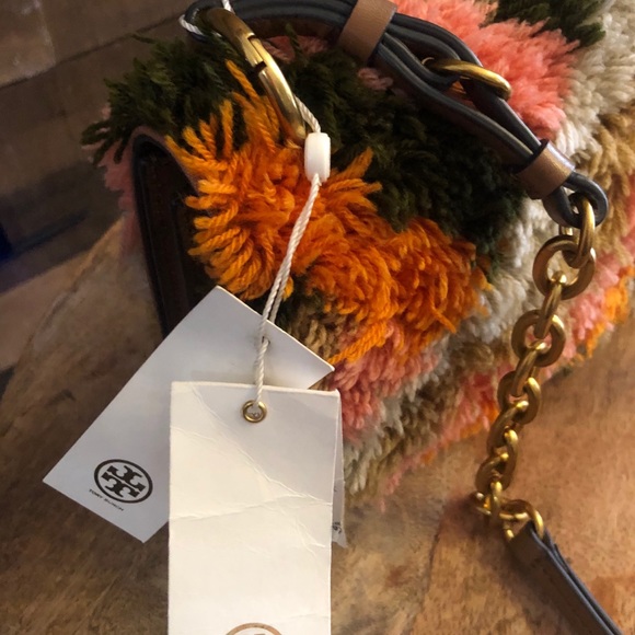 NWT Tory Burch Multicolored Sadie Rug Bag - Picture 8 of 14